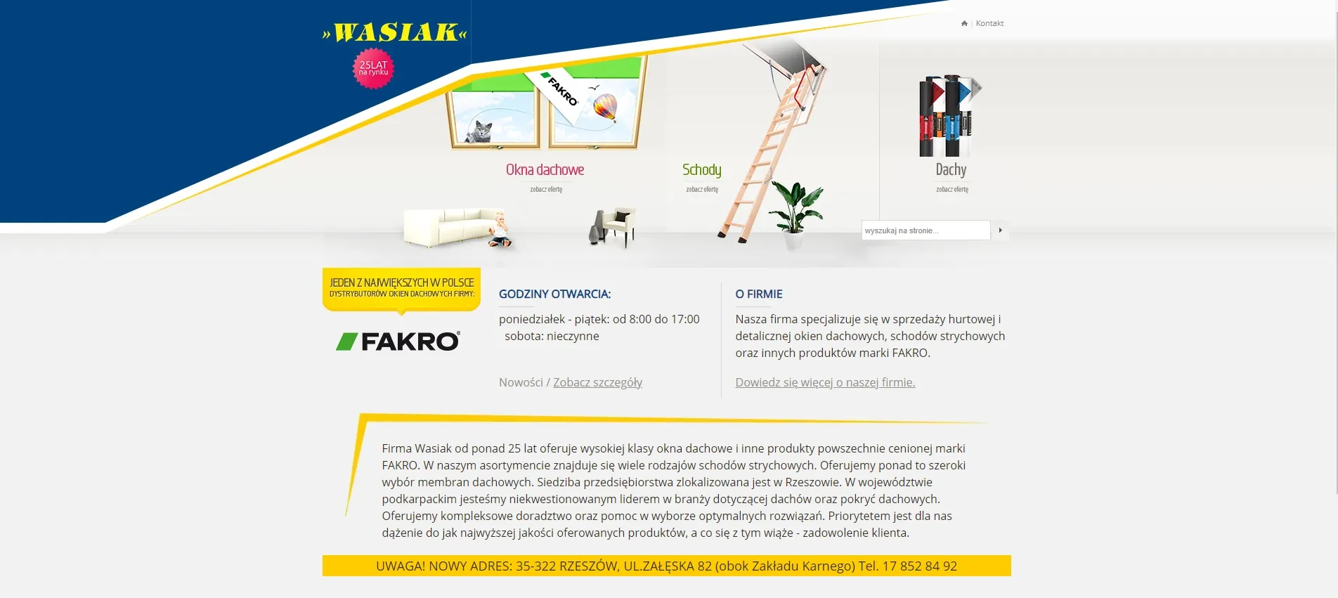 Strona www Wasik Rzeszów okna dachowe